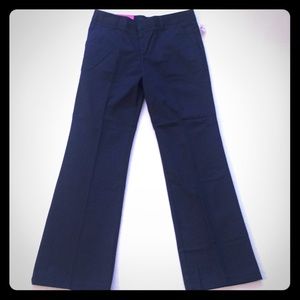 Girls navy bootcut pants school uniform